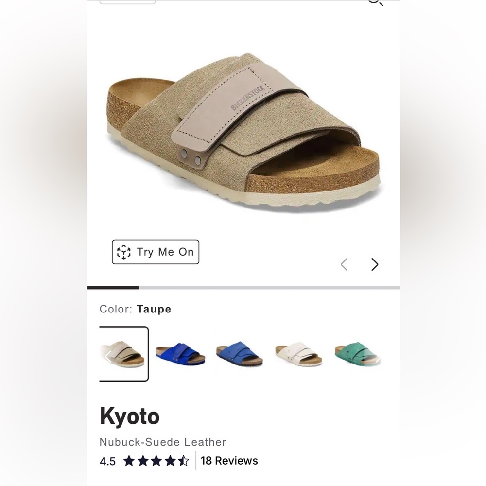 Birkenstock Kyoto Slide in Taupe and Light Beige, excellent, size 40